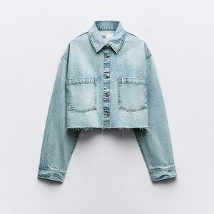 Zara cropped denim jacket